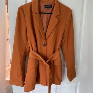Kittenish Orange Tailored Blazer Suit Jacket